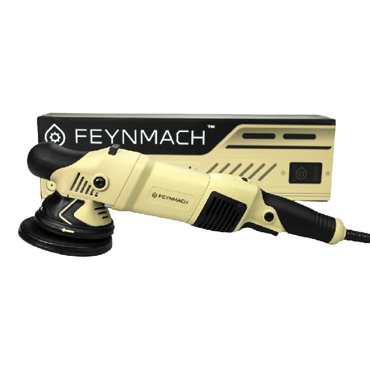 Profil profesionální excentrické DA leštičky FEYNLAB FEYNMACH V3 a prémiového prodejního balení pro bezpečnou korekci laku.