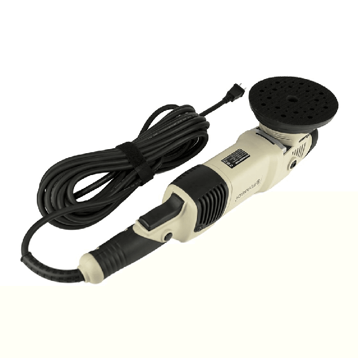 Celkový pohled na ergonomickou konstrukci a dlouhý přívodní kabel excentrické DA leštičky Feynlab FEYNMACH V3.